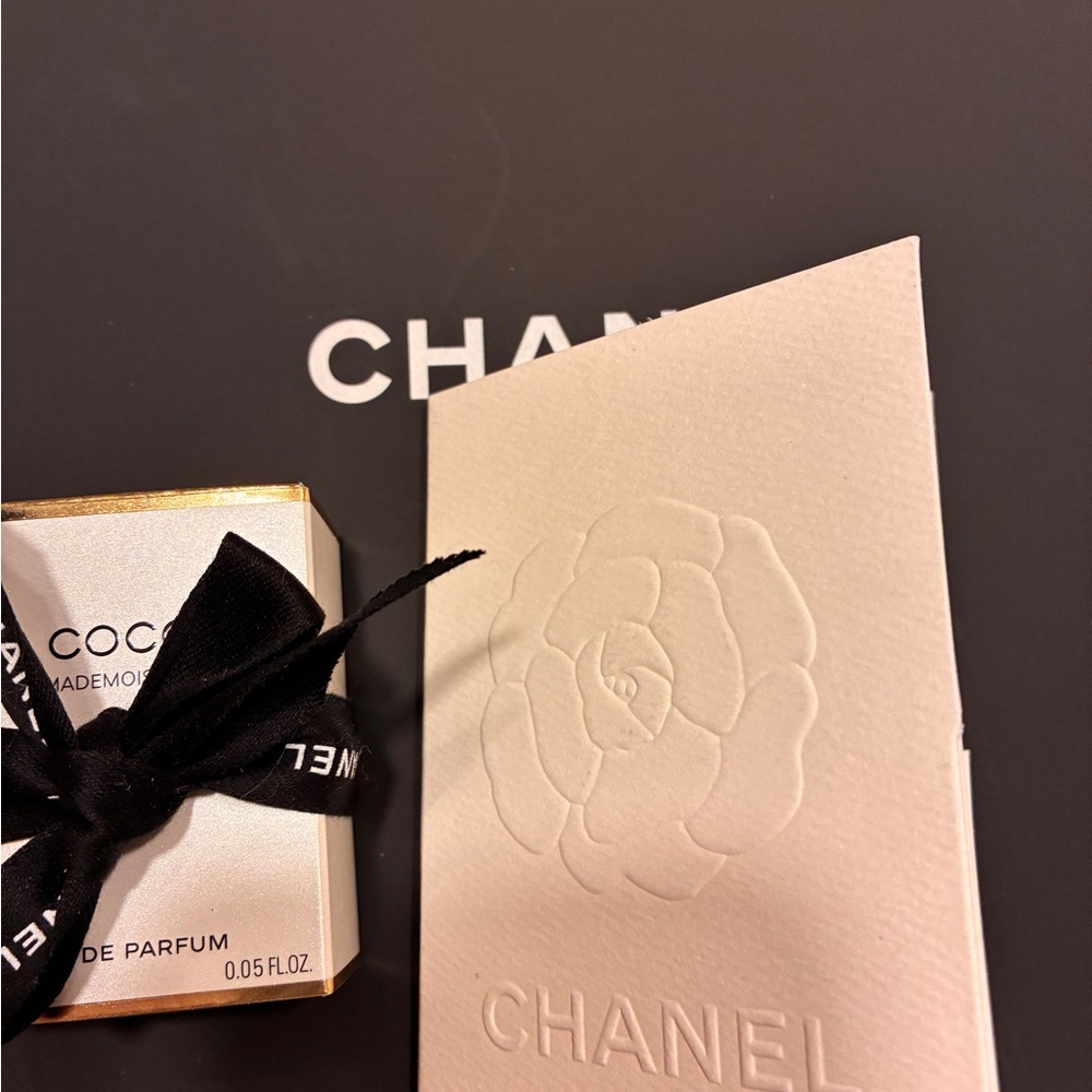 CHANEL Pink and Black Dot Floral Silk Scarf - Picture 7 of 10